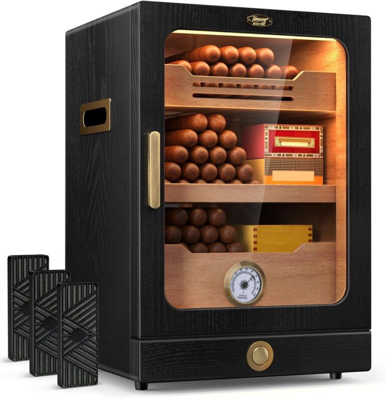 Desktop Cigar Humidor Cabinet: Premium Cigar Storage with Light Control System